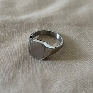 Twistedpendant Octagon Signet Stainless Steel Ring